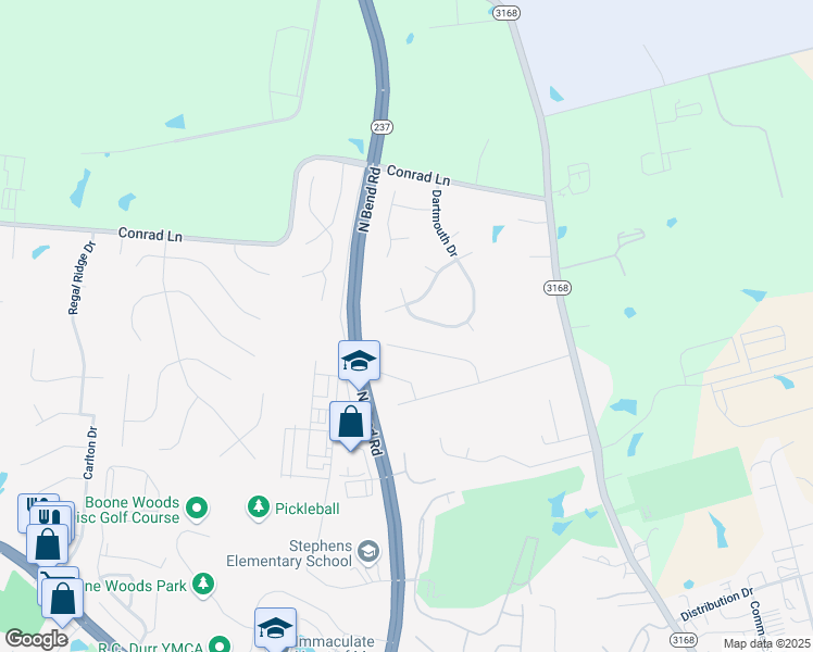map of restaurants, bars, coffee shops, grocery stores, and more near 1934 Georgetown Drive in Burlington