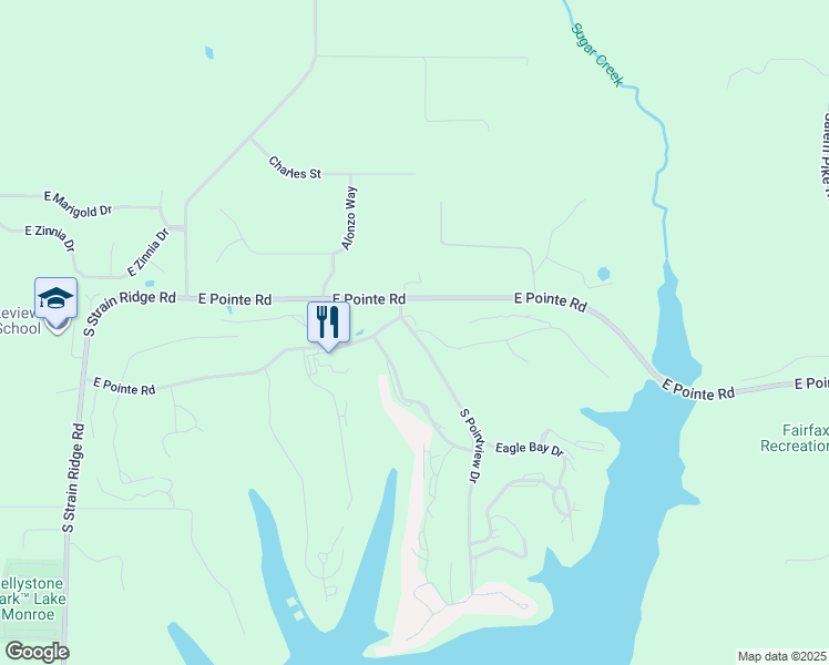 map of restaurants, bars, coffee shops, grocery stores, and more near 2701 Pointe Cove Road in Bloomington
