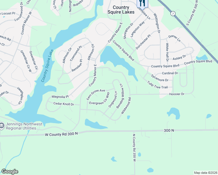map of restaurants, bars, coffee shops, grocery stores, and more near 1078 Dogwood Court in North Vernon