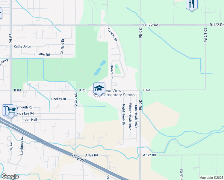 map of restaurants, bars, coffee shops, grocery stores, and more near 2967 B Road in Grand Junction