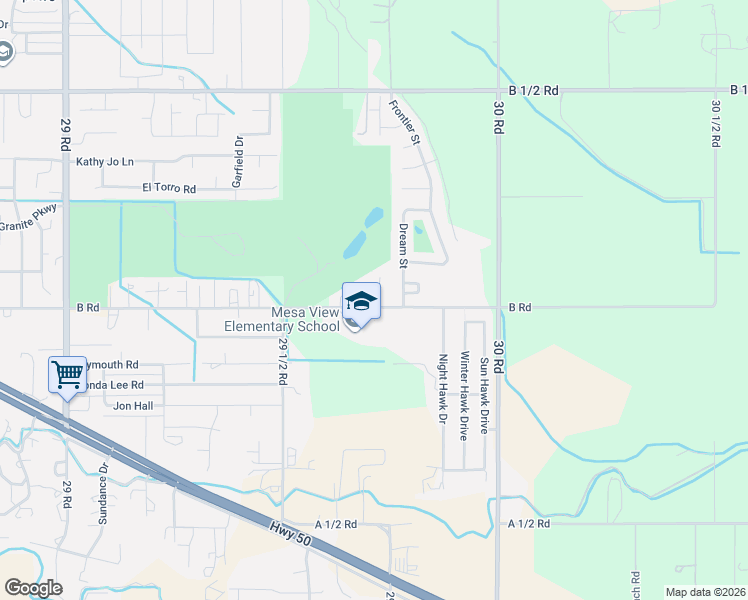 map of restaurants, bars, coffee shops, grocery stores, and more near 2977 Fairway View Drive in Grand Junction