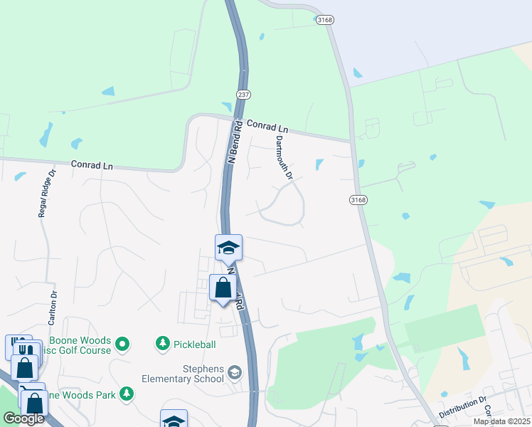 map of restaurants, bars, coffee shops, grocery stores, and more near 1934 Georgetown Drive in Burlington