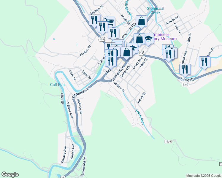 map of restaurants, bars, coffee shops, grocery stores, and more near 222 Prudence Street in Weston