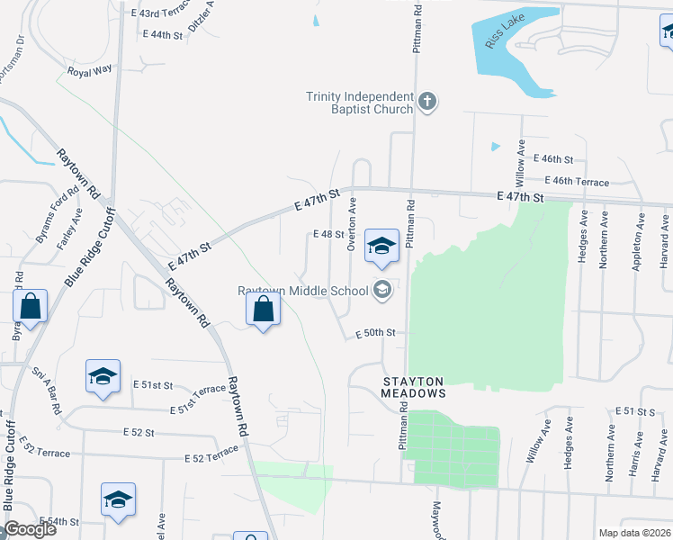 map of restaurants, bars, coffee shops, grocery stores, and more near 4837 Evanston Avenue in Kansas City