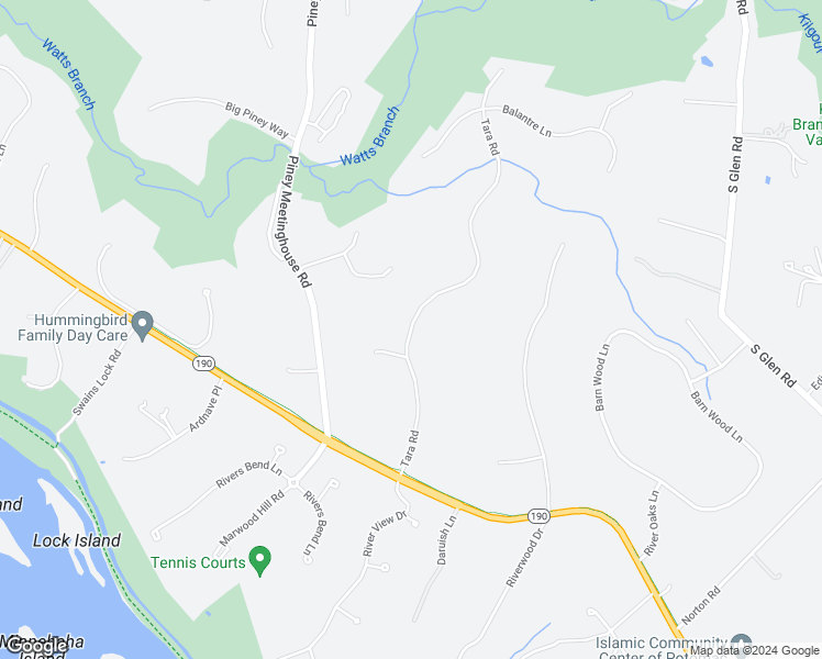 map of restaurants, bars, coffee shops, grocery stores, and more near 10900 Tara Road in Potomac