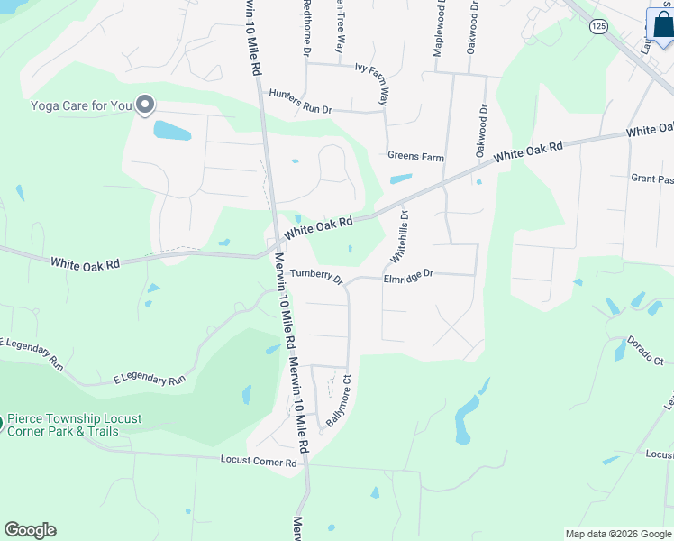 map of restaurants, bars, coffee shops, grocery stores, and more near 3575 Turnberry Drive in Amelia
