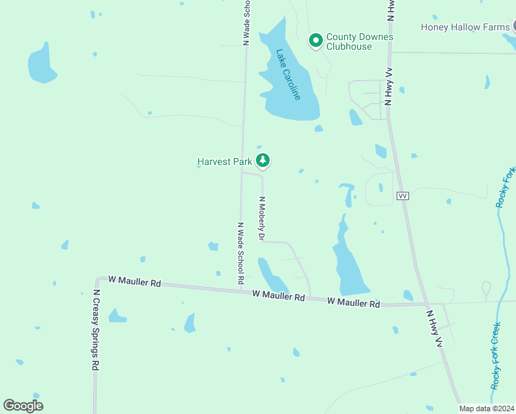 map of restaurants, bars, coffee shops, grocery stores, and more near 7309 North Moberly Drive in Columbia