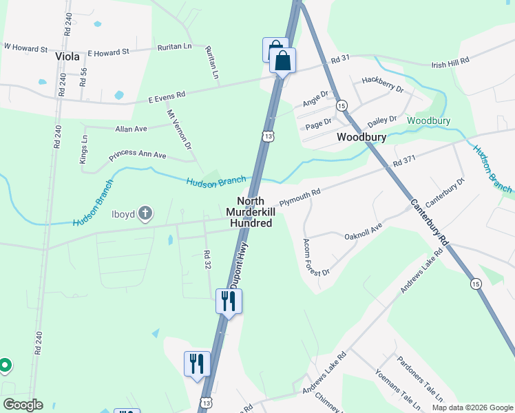map of restaurants, bars, coffee shops, grocery stores, and more near 801 Plymouth Road in Felton