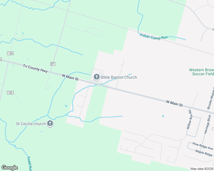 map of restaurants, bars, coffee shops, grocery stores, and more near 104 Ivy Trce in Mount Orab