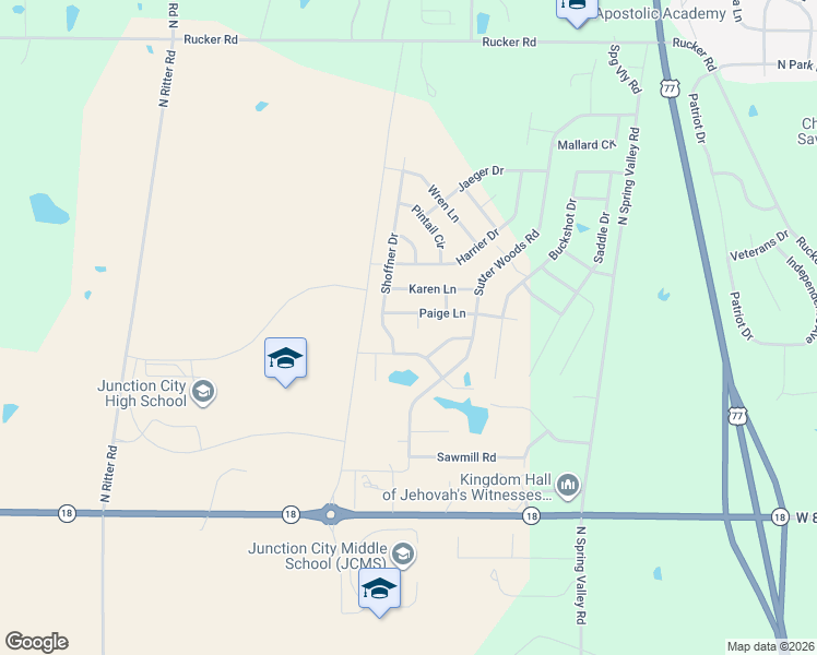 map of restaurants, bars, coffee shops, grocery stores, and more near 1513 Paige Court in Junction City