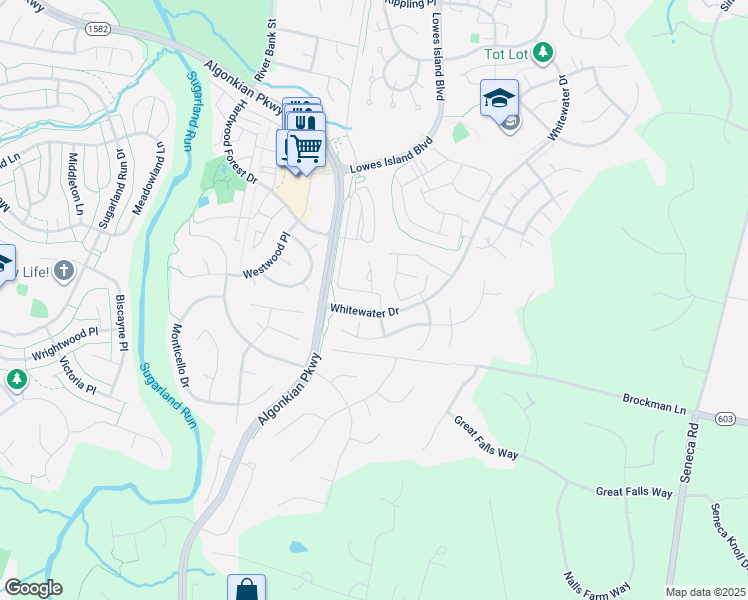 map of restaurants, bars, coffee shops, grocery stores, and more near 20917 Royal Villa Terrace in Lowes Island