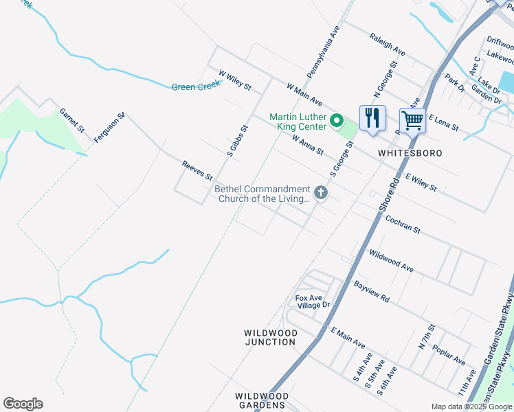 map of restaurants, bars, coffee shops, grocery stores, and more near 311 Reeves Street in Middle Township
