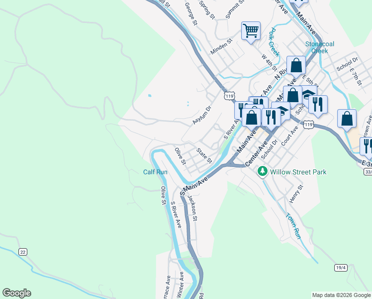 map of restaurants, bars, coffee shops, grocery stores, and more near 131 Chestnut Street in Weston
