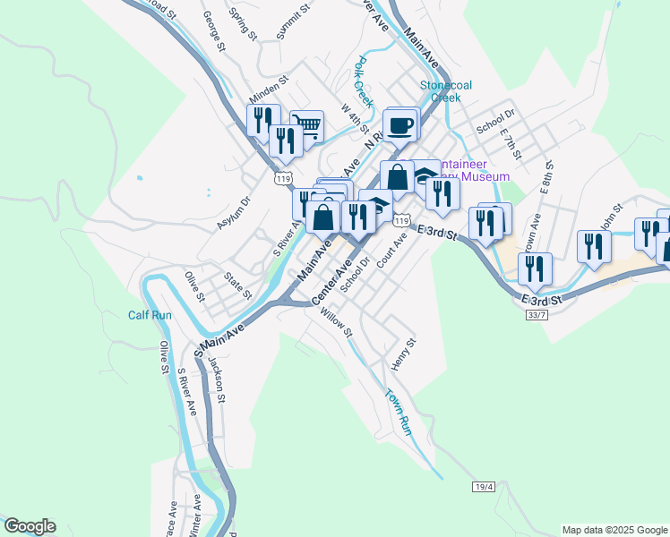 map of restaurants, bars, coffee shops, grocery stores, and more near 126 Post Office Drive in Weston