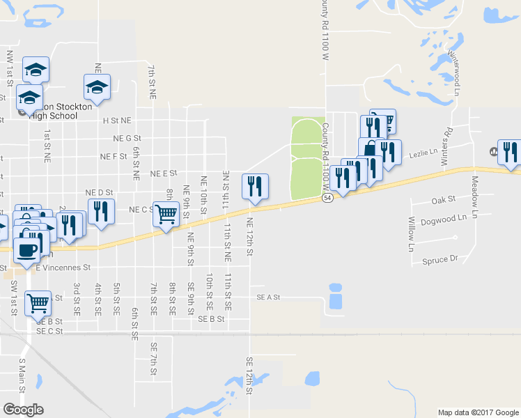 map of restaurants, bars, coffee shops, grocery stores, and more near 1209 A Street Northeast in Linton