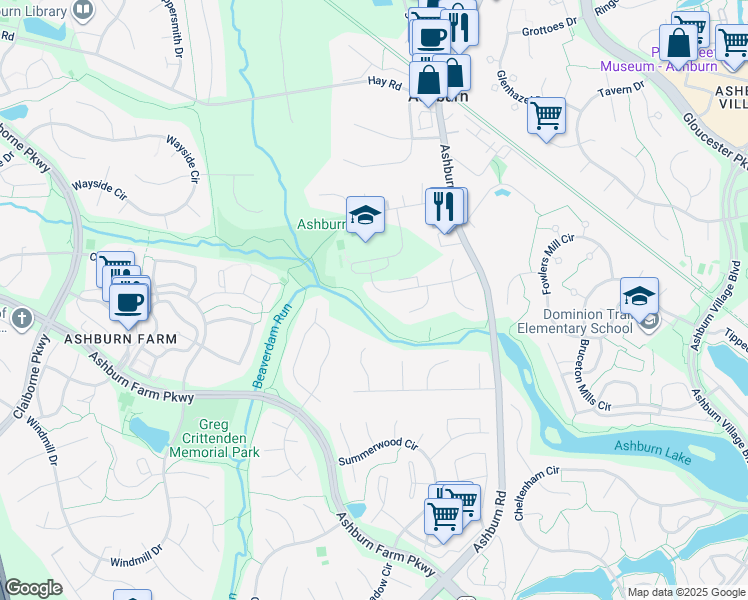 map of restaurants, bars, coffee shops, grocery stores, and more near 43723 Tolamac Drive in Ashburn