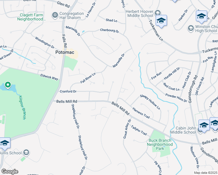 map of restaurants, bars, coffee shops, grocery stores, and more near 11004 Haislip Court in Potomac