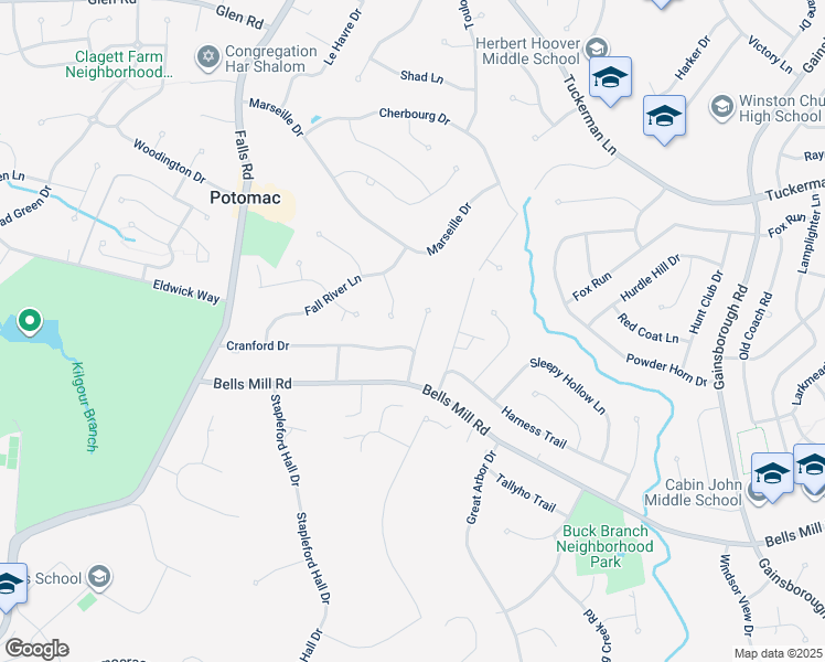 map of restaurants, bars, coffee shops, grocery stores, and more near 11004 Haislip Court in Potomac