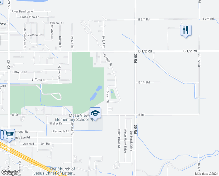 map of restaurants, bars, coffee shops, grocery stores, and more near 218 Dream Street in Grand Junction