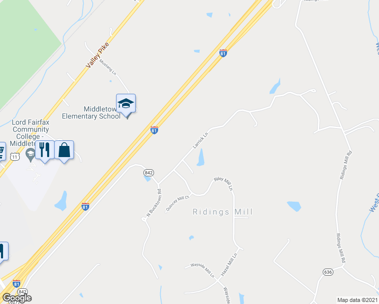 map of restaurants, bars, coffee shops, grocery stores, and more near 208 Larrick Lane in Middletown