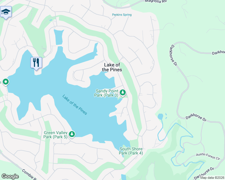 map of restaurants, bars, coffee shops, grocery stores, and more near 12607 Lakeshore North in Auburn