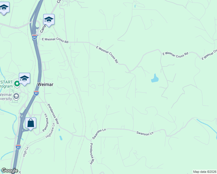 map of restaurants, bars, coffee shops, grocery stores, and more near 525 Deerborne Court in Colfax