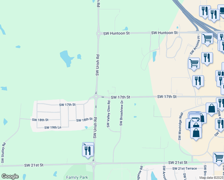 map of restaurants, bars, coffee shops, grocery stores, and more near 6732 Southwest 17th Street in Topeka