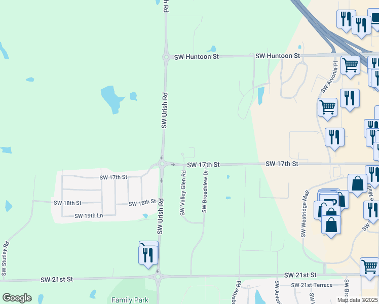 map of restaurants, bars, coffee shops, grocery stores, and more near 6732 Southwest 17th Street in Topeka