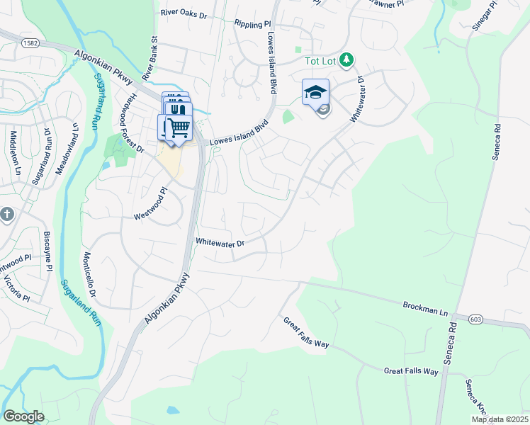 map of restaurants, bars, coffee shops, grocery stores, and more near 47466 Sharpskin Island Square in Sterling