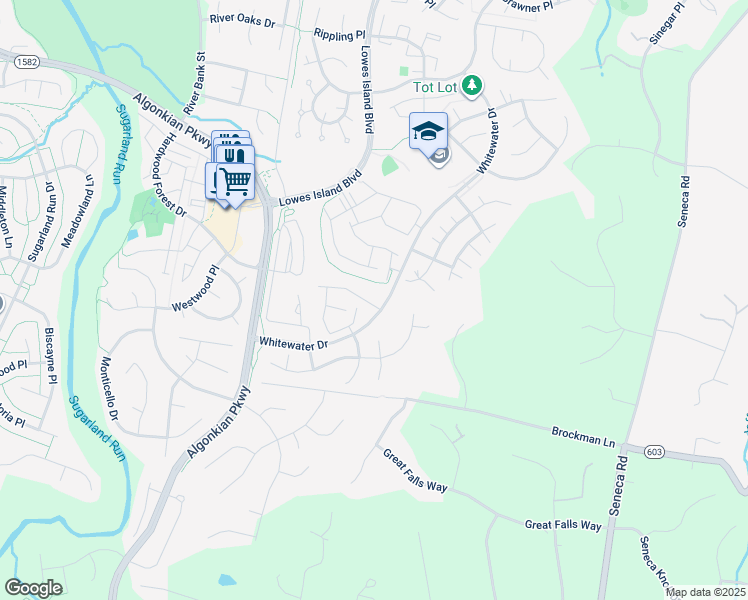 map of restaurants, bars, coffee shops, grocery stores, and more near 47455 Sharpskin Island Square in Sterling