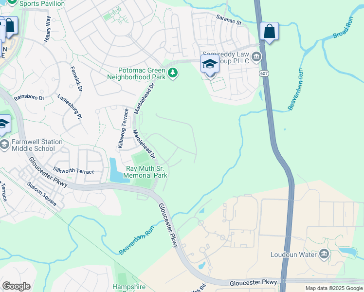 map of restaurants, bars, coffee shops, grocery stores, and more near 44605 York Crest Terrace in Ashburn