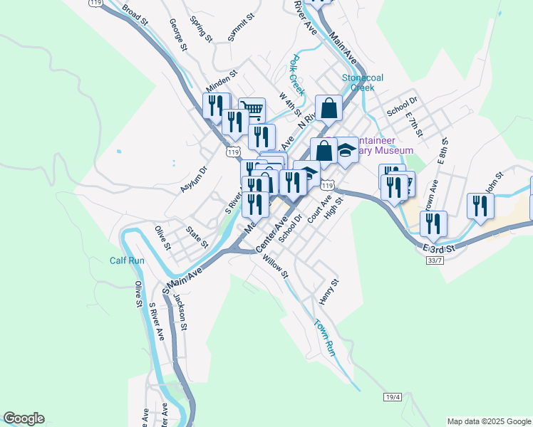map of restaurants, bars, coffee shops, grocery stores, and more near 126 Post Office Drive in Weston