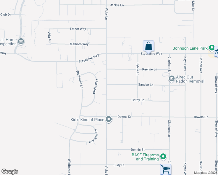 map of restaurants, bars, coffee shops, grocery stores, and more near 1305 Sanden Lane in Minden