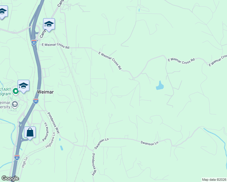 map of restaurants, bars, coffee shops, grocery stores, and more near 525 Deerborne Court in Colfax