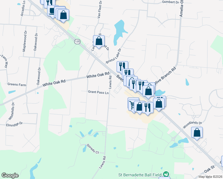 map of restaurants, bars, coffee shops, grocery stores, and more near 1359 Ohio Pike in Amelia