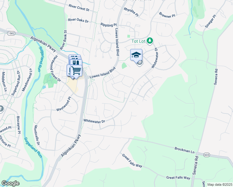 map of restaurants, bars, coffee shops, grocery stores, and more near 47676 Comer Square in Sterling