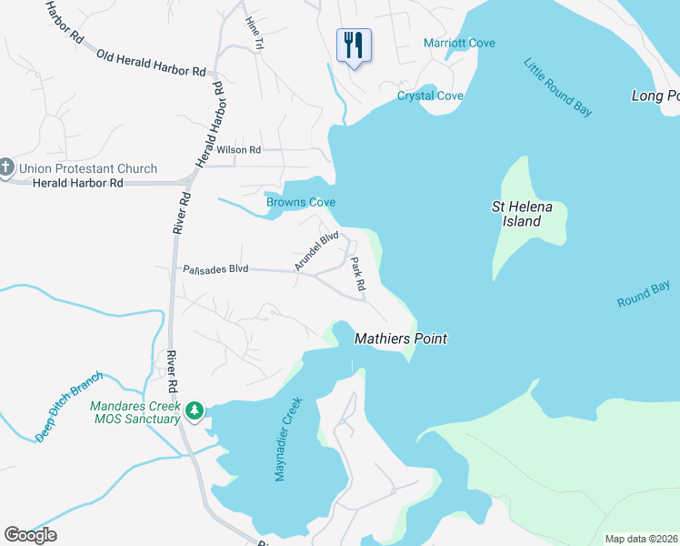map of restaurants, bars, coffee shops, grocery stores, and more near 523 Anne Arundel Boulevard in Crownsville