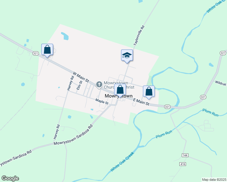 map of restaurants, bars, coffee shops, grocery stores, and more near 13 West Main Street in Hillsboro