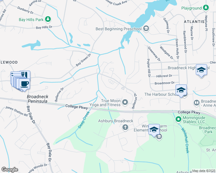 map of restaurants, bars, coffee shops, grocery stores, and more near 826 Southern Hills Drive in Arnold