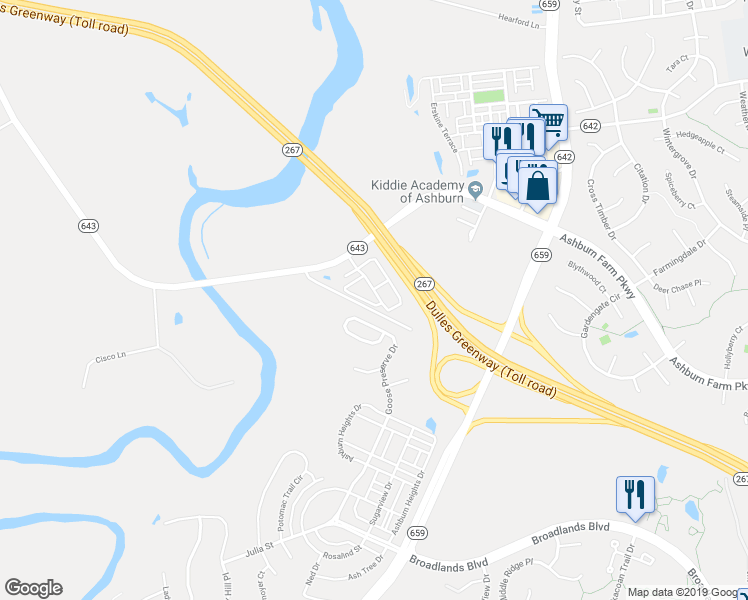 map of restaurants, bars, coffee shops, grocery stores, and more near 20918 Houseman Terrace in Ashburn