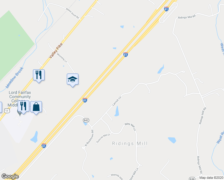 map of restaurants, bars, coffee shops, grocery stores, and more near 259 Larrick Ln in Middletown