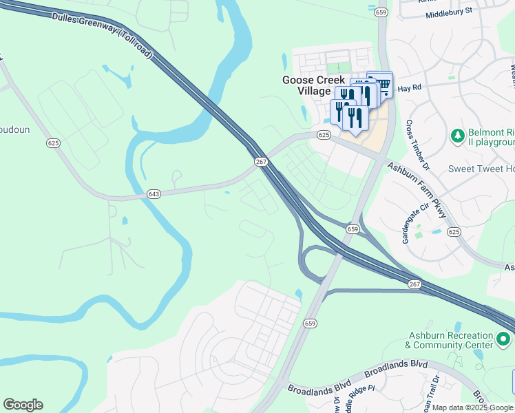 map of restaurants, bars, coffee shops, grocery stores, and more near 20922 Houseman Terrace in Ashburn