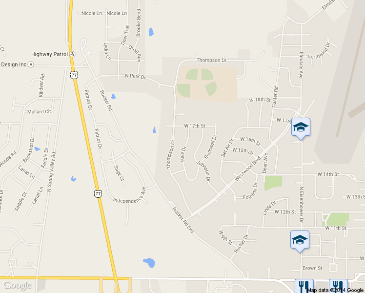 map of restaurants, bars, coffee shops, grocery stores, and more near 1508 Hale Dr in Junction City