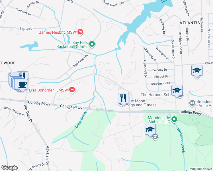 map of restaurants, bars, coffee shops, grocery stores, and more near 662 Jupiter Hills Court in Arnold