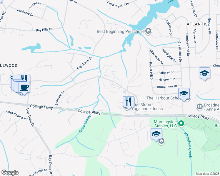 map of restaurants, bars, coffee shops, grocery stores, and more near 658 Jupiter Hills Court in Arnold