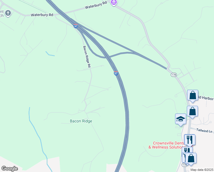 map of restaurants, bars, coffee shops, grocery stores, and more near 1404 Cotton Court in Crownsville
