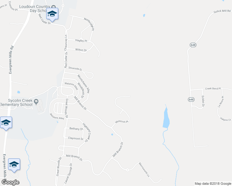 map of restaurants, bars, coffee shops, grocery stores, and more near 20899 McIntosh Pl in Leesburg