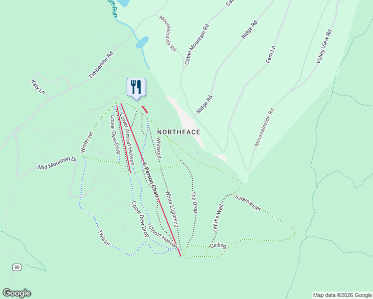 map of restaurants, bars, coffee shops, grocery stores, and more near 1-53 Ski In Court in Davis