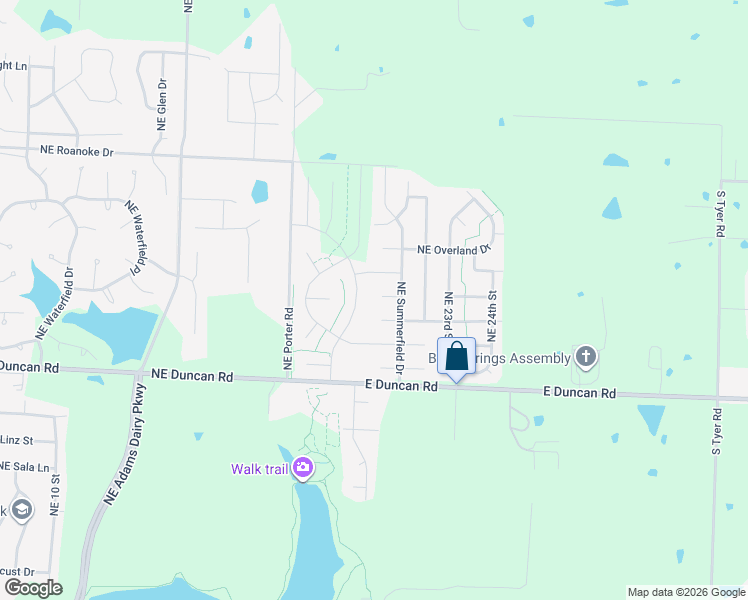 map of restaurants, bars, coffee shops, grocery stores, and more near 2012 Northeast Avanti Drive in Blue Springs