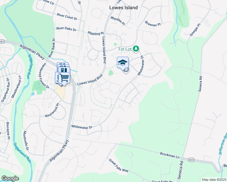 map of restaurants, bars, coffee shops, grocery stores, and more near 47693 Sandbank Square in Sterling